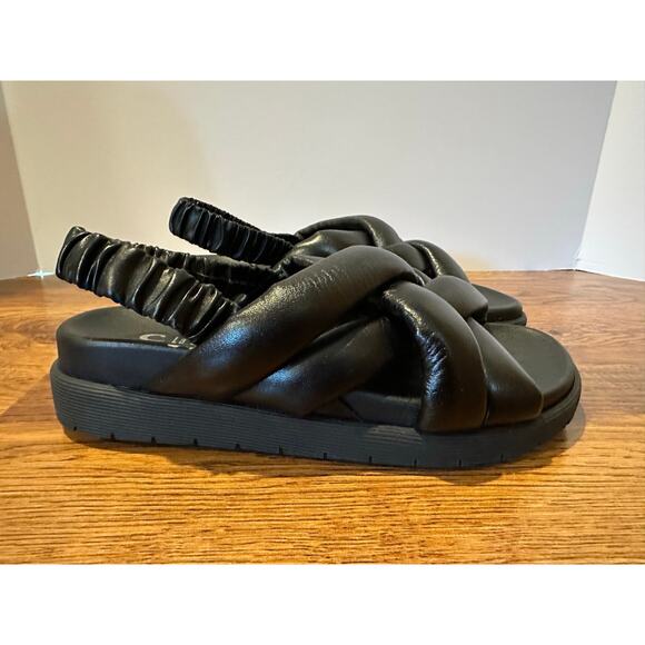 La Canadienne Women's Redmond Leather Sandals Black Size 38.5 (US ~8) Minimalist - Picture 2 of 9